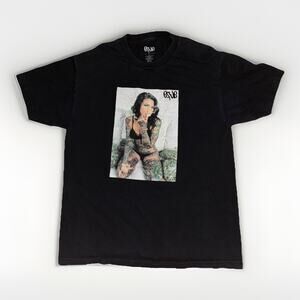 Efule Tattoo Girl Photography Graphic T-Shirt Black Large 20x27
